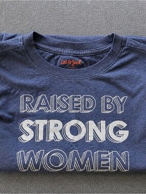 Boys XL 16 “Raised by Strong Women” Long Sleeve Graphic Tee Unisex